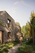 Impressie van de nieuwbouwwoningen te Meerbos
