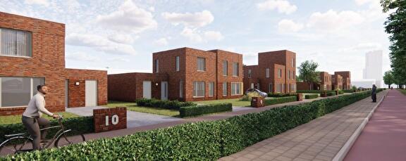 Impressie van de nieuwbouwwoningen te Stadskanaal. 